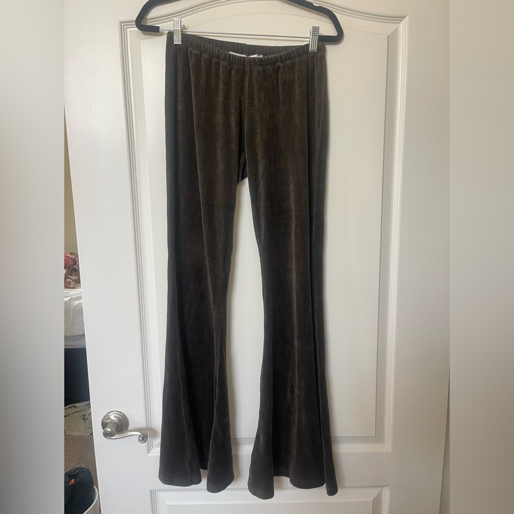 Brown Flared Velvet Pants